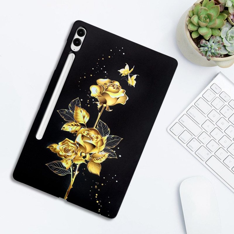 Skal Samsung Galaxy Tab S10 Plus Telefonfodral Gyllene Rosor