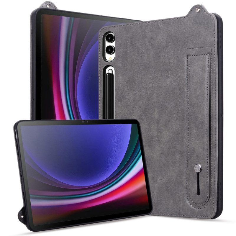 Skal Samsung Galaxy Tab S10 Plus Telefonfodral Pekpennahållare Och Rem Med Lädereffekt