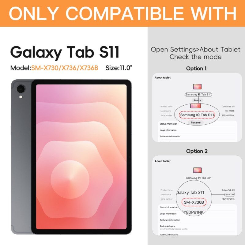 Skal Samsung Galaxy Tab S11 Telefonfodral Roterande Stativ