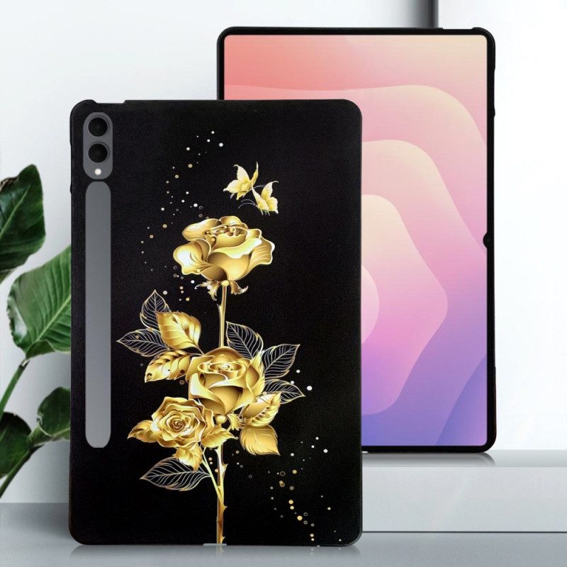 Skal Samsung Galaxy Tab S11 Ultra Fjärilar Och Gyllene Rosor