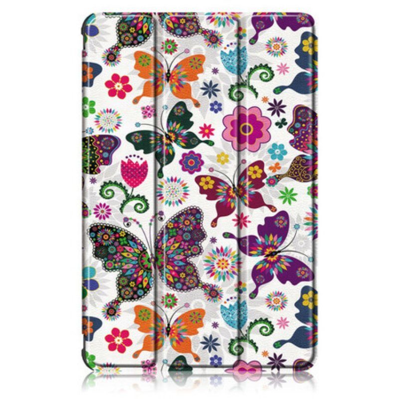 Skal Samsung Galaxy Tab S8 / Tab S7 Förbättrade Fjärilar Och Blommor