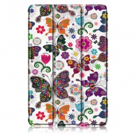 Skal Samsung Galaxy Tab S8 / Tab S7 Förbättrade Fjärilar Och Blommor