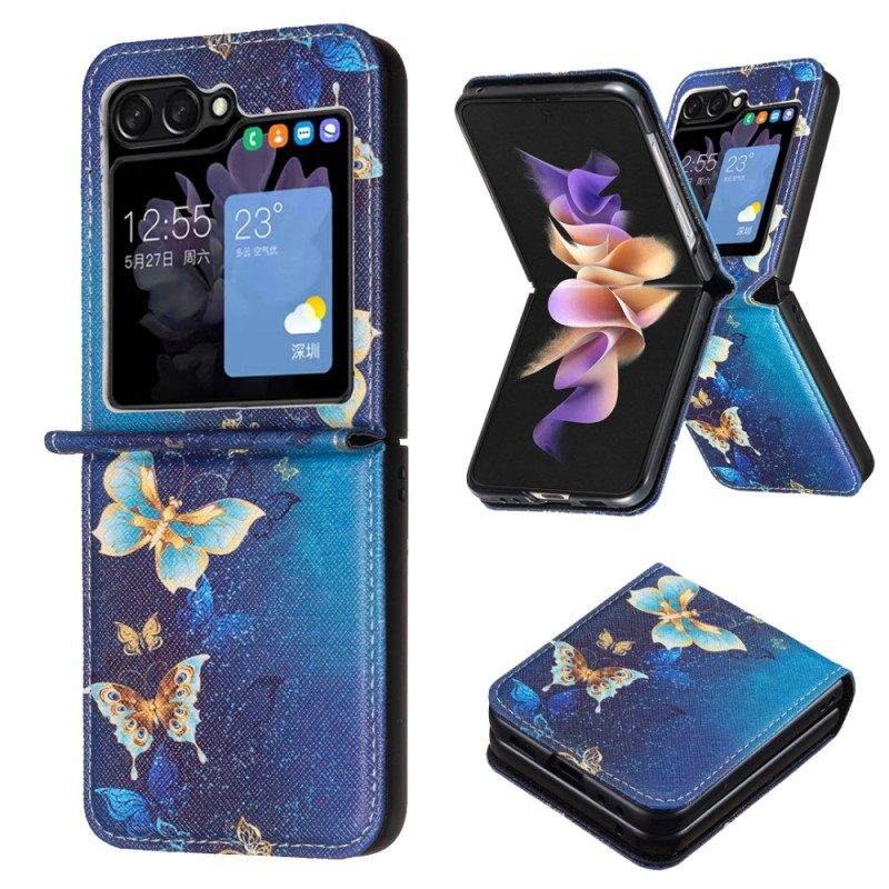 Skal Samsung Galaxy Z Flip 7 Fe Guldfärgade Fjärilar