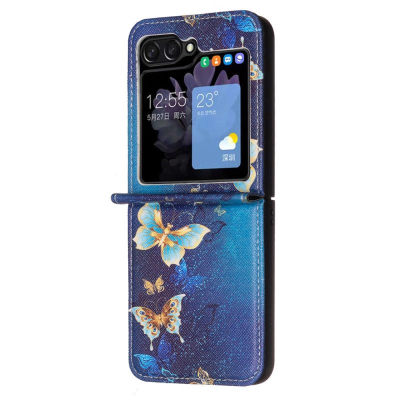 Skal Samsung Galaxy Z Flip 7 Fe Guldfärgade Fjärilar