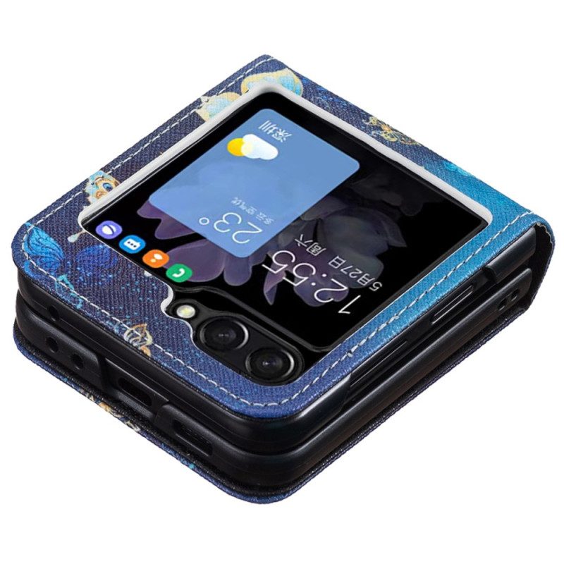 Skal Samsung Galaxy Z Flip 7 Fe Guldfärgade Fjärilar