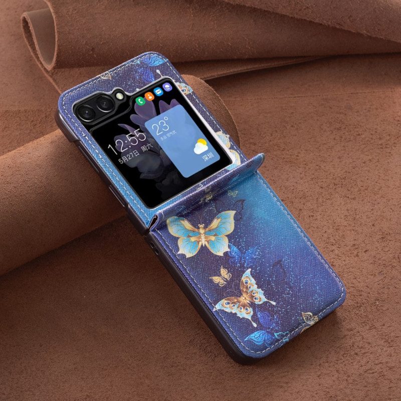 Skal Samsung Galaxy Z Flip 7 Fe Guldfärgade Fjärilar