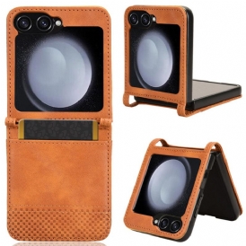 Skal Samsung Galaxy Z Flip 7 Fe Korthållare I Retro-läderstil