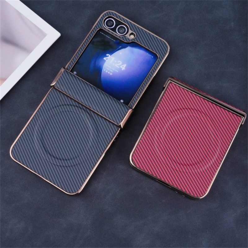 Skal Samsung Galaxy Z Flip 7 Fe Magnetisk Kolfiberstruktur
