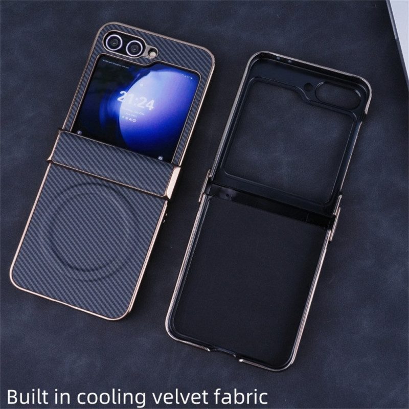 Skal Samsung Galaxy Z Flip 7 Fe Magnetisk Kolfiberstruktur