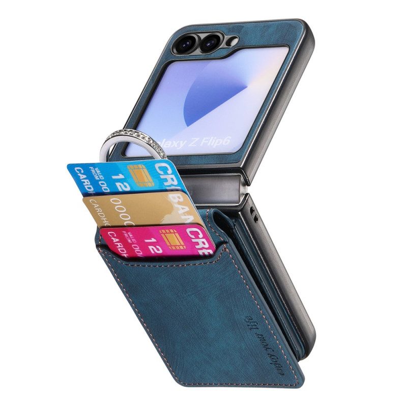 Skal Samsung Galaxy Z Flip 7 Fe Mockaeffekt Med Korthållare