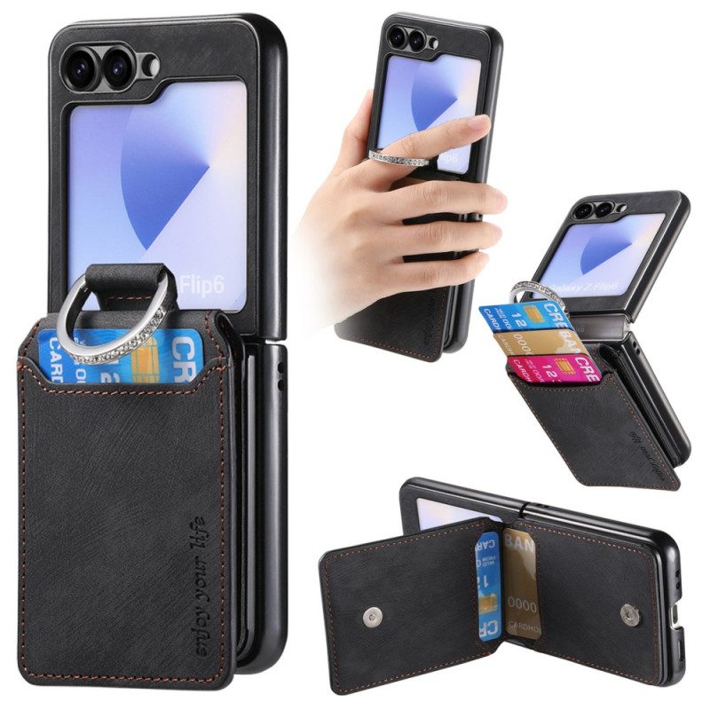 Skal Samsung Galaxy Z Flip 7 Fe Mockaeffekt Med Korthållare