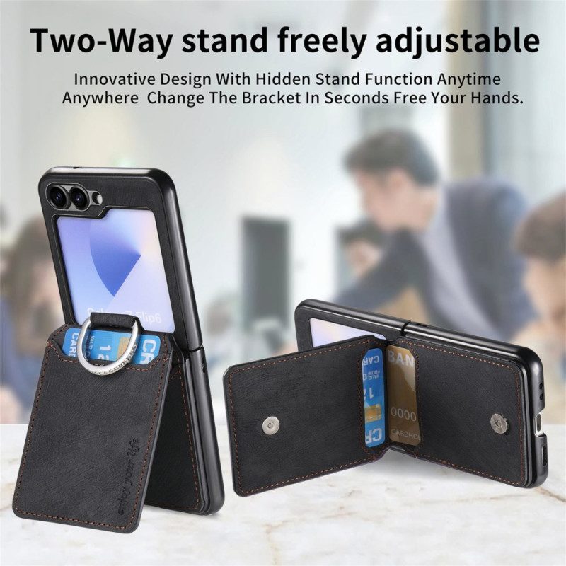 Skal Samsung Galaxy Z Flip 7 Fe Mockaeffekt Med Korthållare