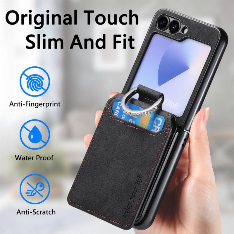 Skal Samsung Galaxy Z Flip 7 Fe Mockaeffekt Med Korthållare