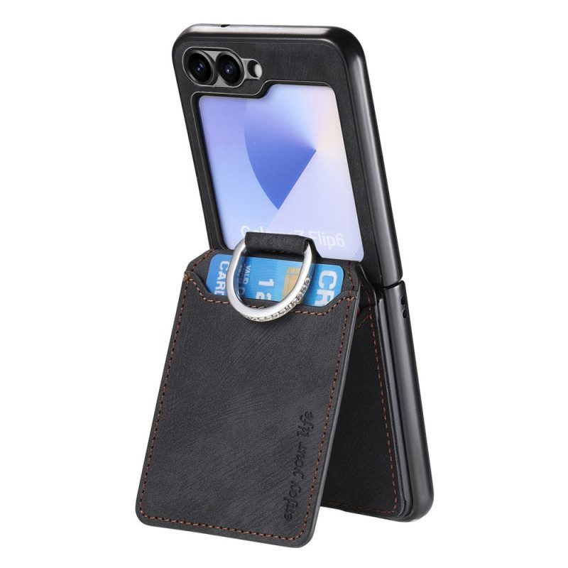 Skal Samsung Galaxy Z Flip 7 Fe Mockaeffekt Med Korthållare