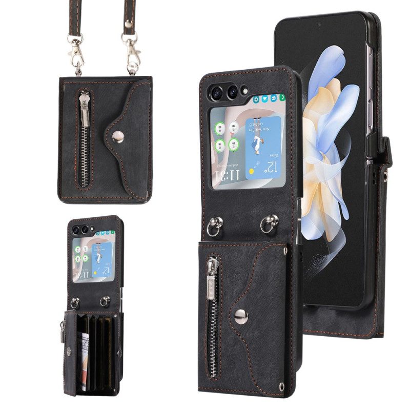 Skal Samsung Galaxy Z Flip 7 Fe Plånbok Och Axelrem