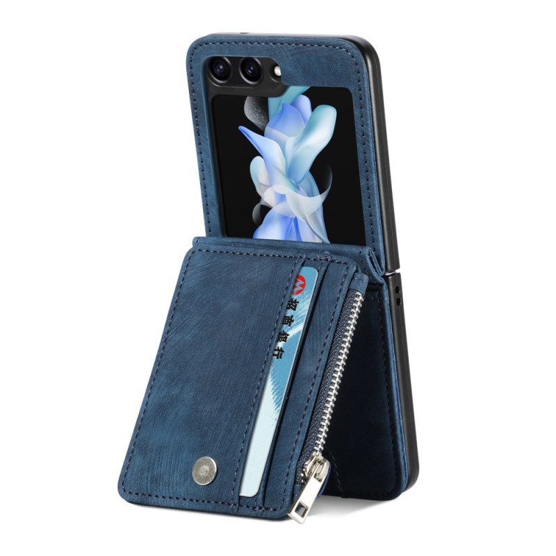 Skal Samsung Galaxy Z Flip 7 Fe Retrostativ Och Korthållare Med Dragkedja