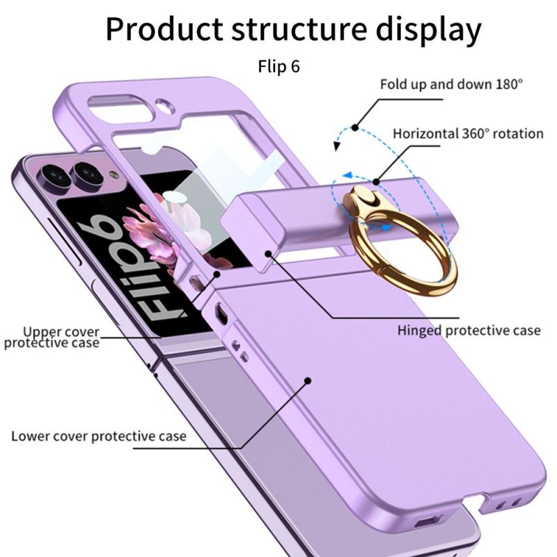 Skal Samsung Galaxy Z Flip 7 Fe Ringhållare Och Gkk Skärmskydd I Härdat Glas