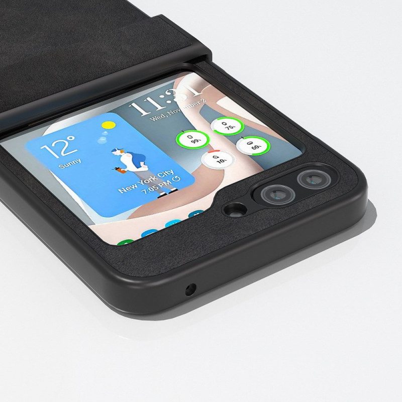 Skal Samsung Galaxy Z Flip 7 Fe Telefonfodral Abeel Vintage-läderstil