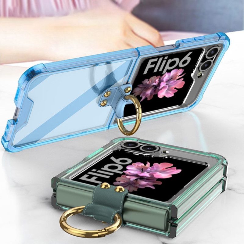 Skal Samsung Galaxy Z Flip 7 Fe Telefonfodral Genomskinlig Ringhållare Gkk