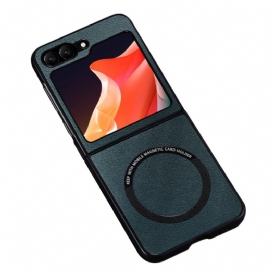 Skal Samsung Galaxy Z Flip 7 Fe Telefonfodral Lädereffekt Magsafe-kompatibel