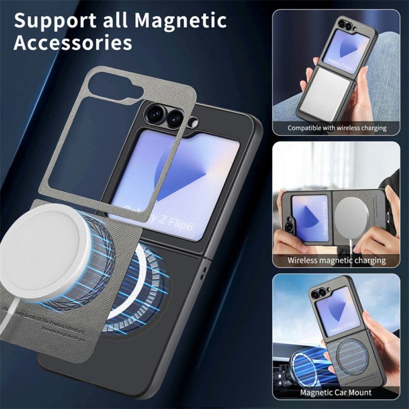 Skal Samsung Galaxy Z Flip 7 Fe Telefonfodral Magsafe-kompatibel Denim Textur