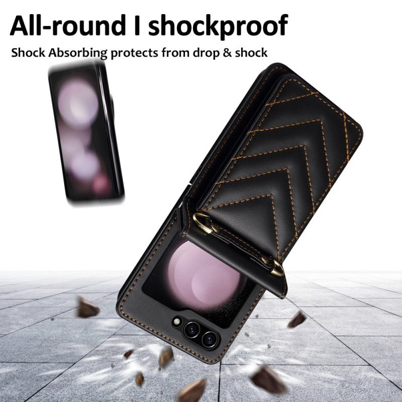 Skal Samsung Galaxy Z Flip 7 Fe Vadderad Korthållare Och Axelrem