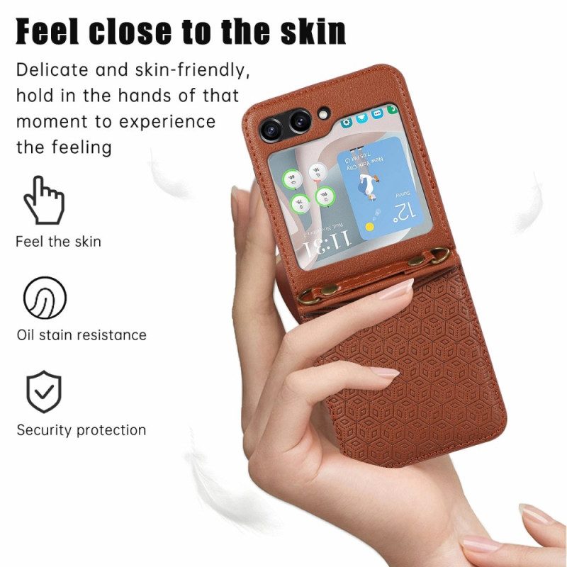 Skal Samsung Galaxy Z Flip 7 Korthållare I Rombisk Design
