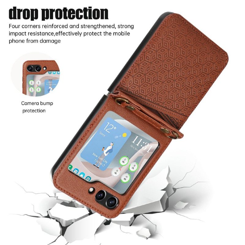 Skal Samsung Galaxy Z Flip 7 Korthållare I Rombisk Design