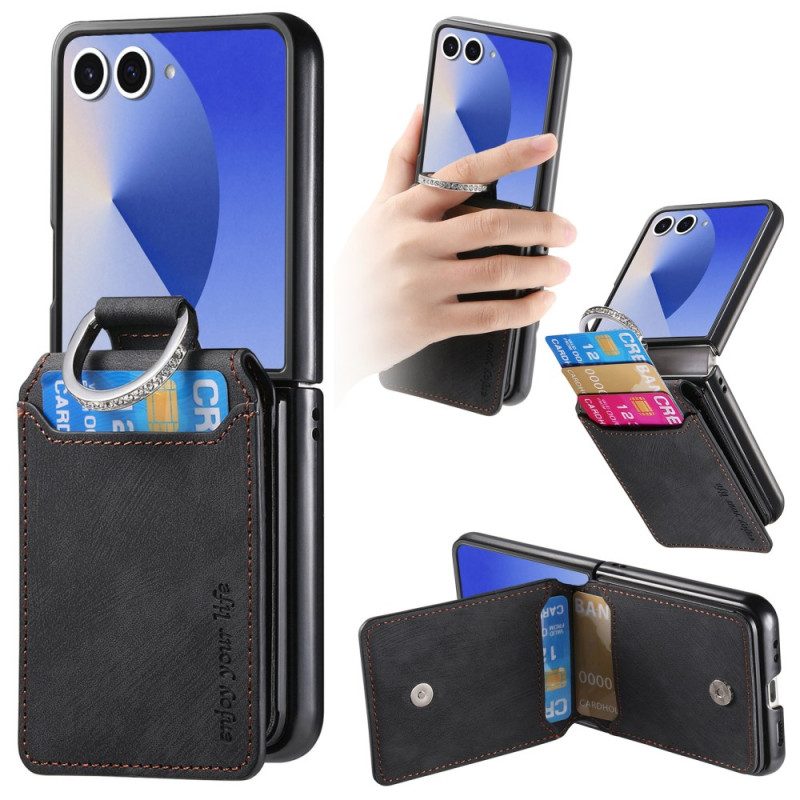 Skal Samsung Galaxy Z Flip 7 Korthållare Och Hållare Med Vintageeffekt