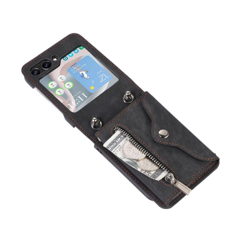Skal Samsung Galaxy Z Flip 7 Plånbok Med Snodd Och Axelrem