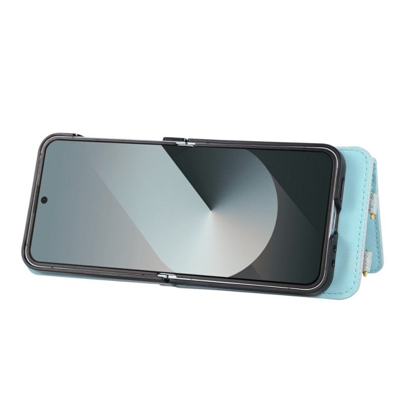 Skal Samsung Galaxy Z Flip 7 Quiltad Plånbok Med Axelrem