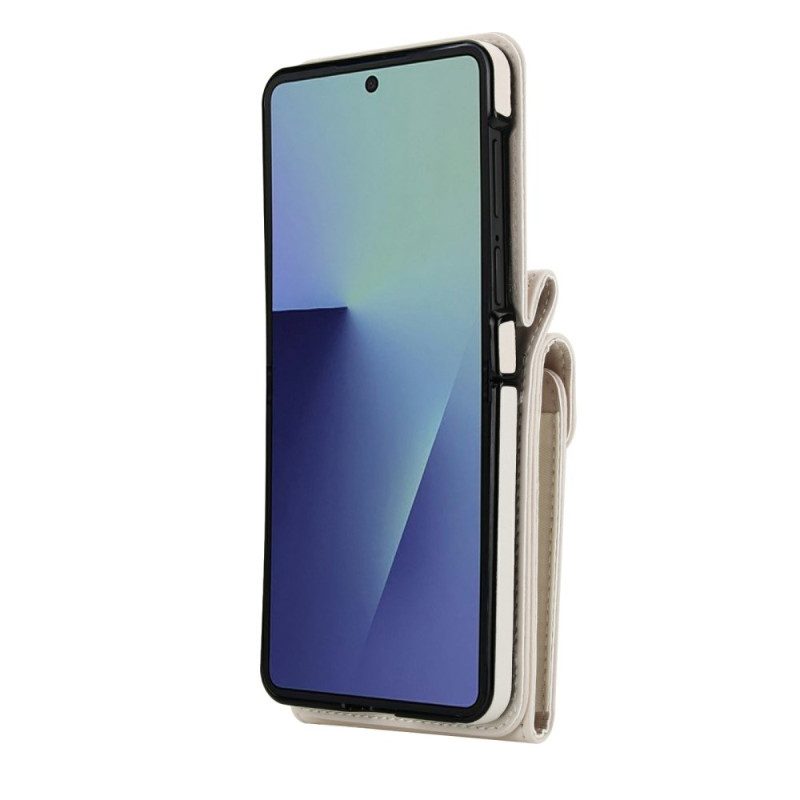 Skal Samsung Galaxy Z Flip 7 Quiltad Plånbok Och Rem
