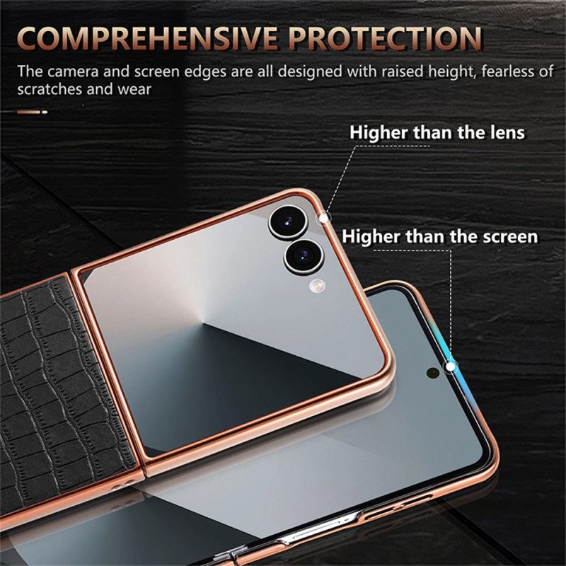 Skal Samsung Galaxy Z Flip 7 Telefonfodral Krokodilstil