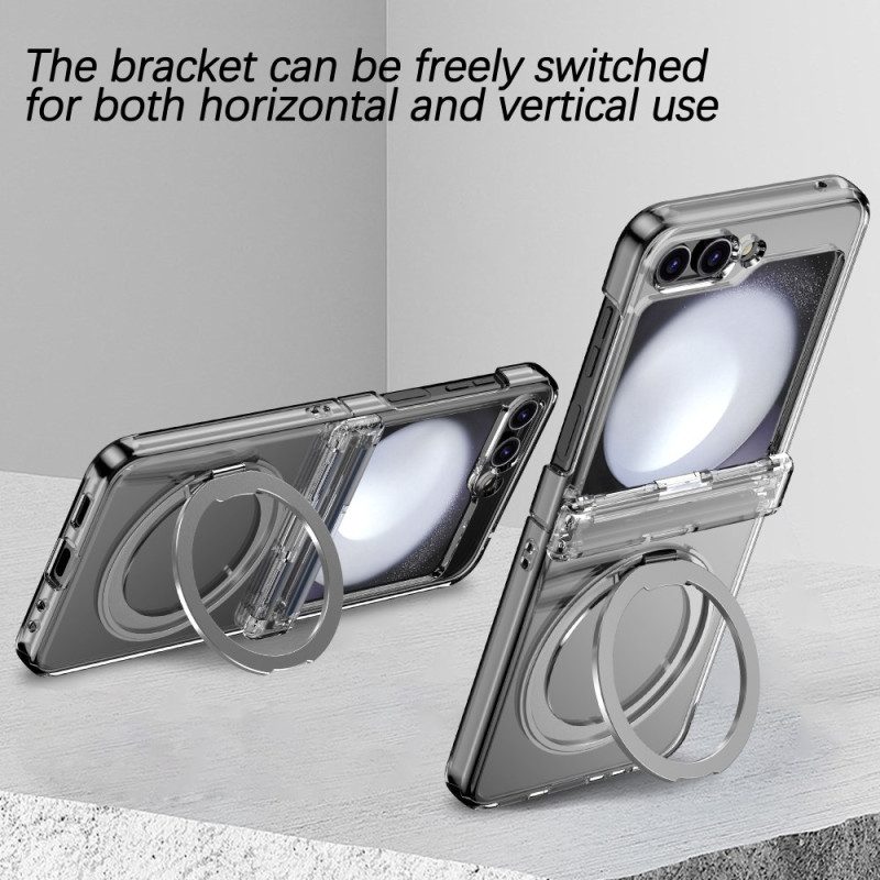 Skal Samsung Galaxy Z Flip 7 Telefonfodral Magnetiskt Stativ Med Metalleffekt