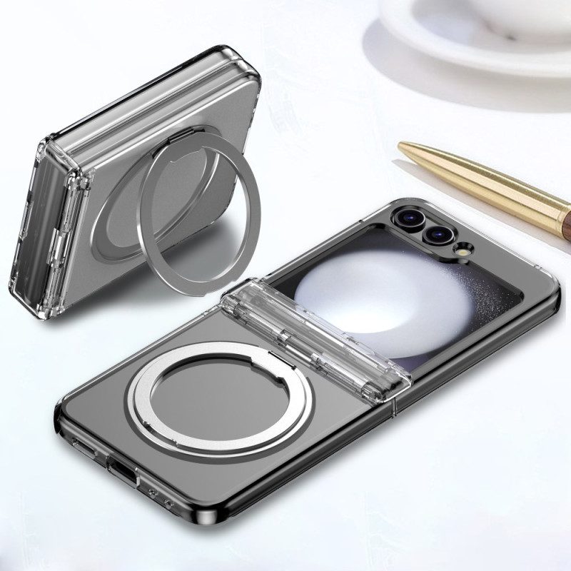 Skal Samsung Galaxy Z Flip 7 Telefonfodral Magnetiskt Stativ Med Metalleffekt