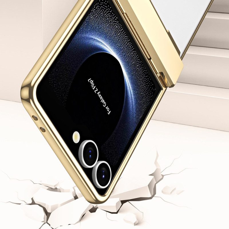 Skal Samsung Galaxy Z Flip 7 Telefonfodral Metallisk Kant Med Skärmskydd