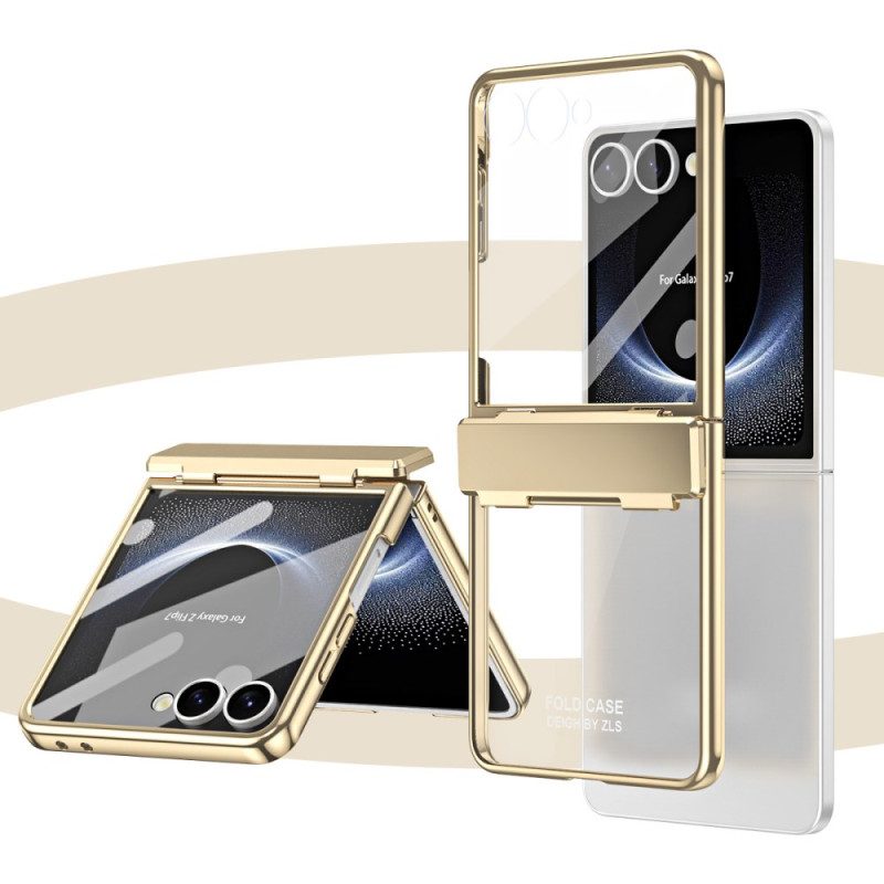 Skal Samsung Galaxy Z Flip 7 Telefonfodral Metallisk Kant Med Skärmskydd