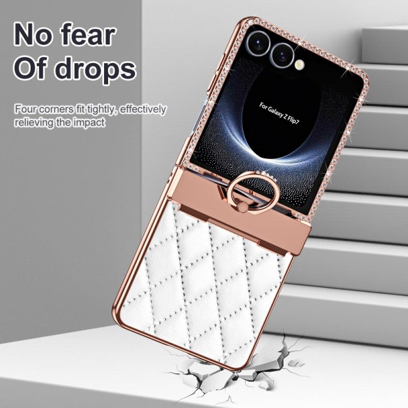 Skal Samsung Galaxy Z Flip 7 Telefonfodral Ringställ Och Strassdekoration