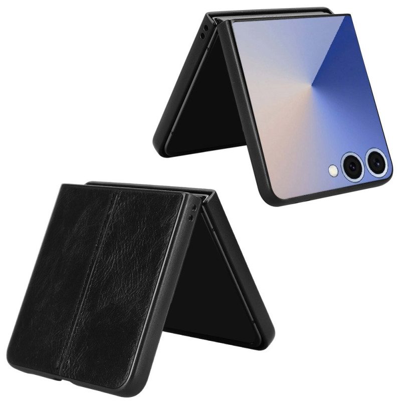 Skal Samsung Galaxy Z Flip 7 Telefonfodral Sytt Läder Effekt