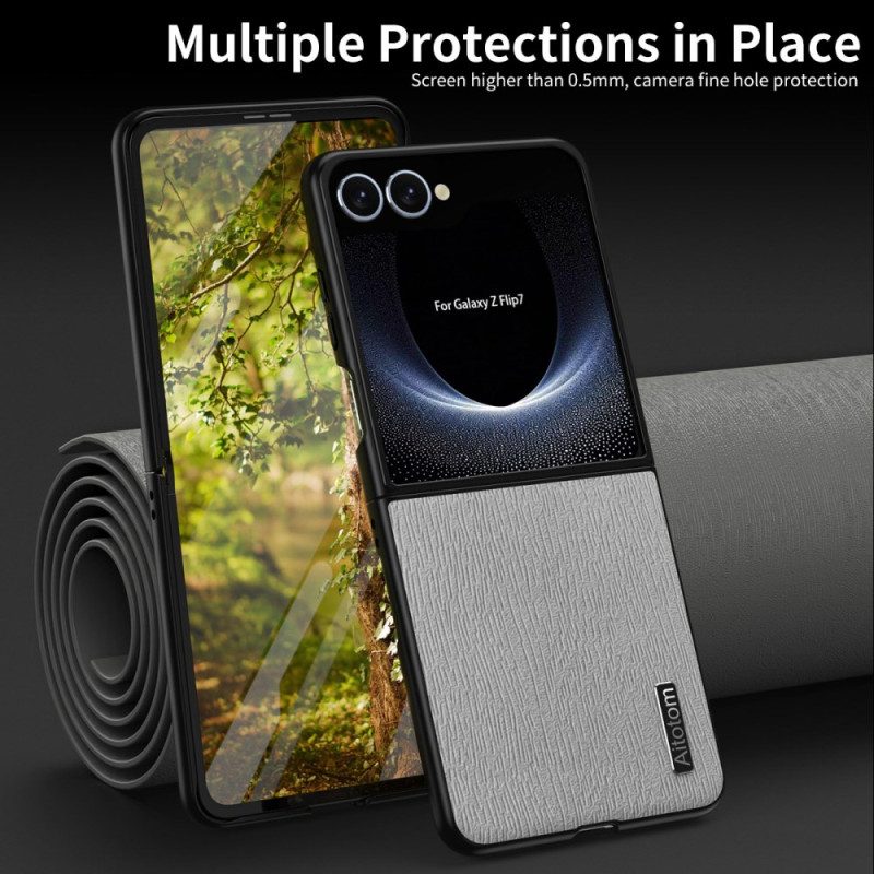 Skal Samsung Galaxy Z Flip 7 Trästruktur