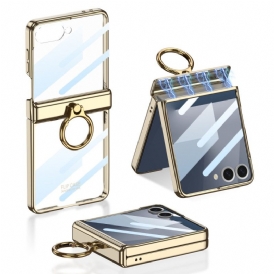 Skal Samsung Galaxy Z Flip 7 Transparent Med Stativ Och Magnetiskt Skydd Gkk