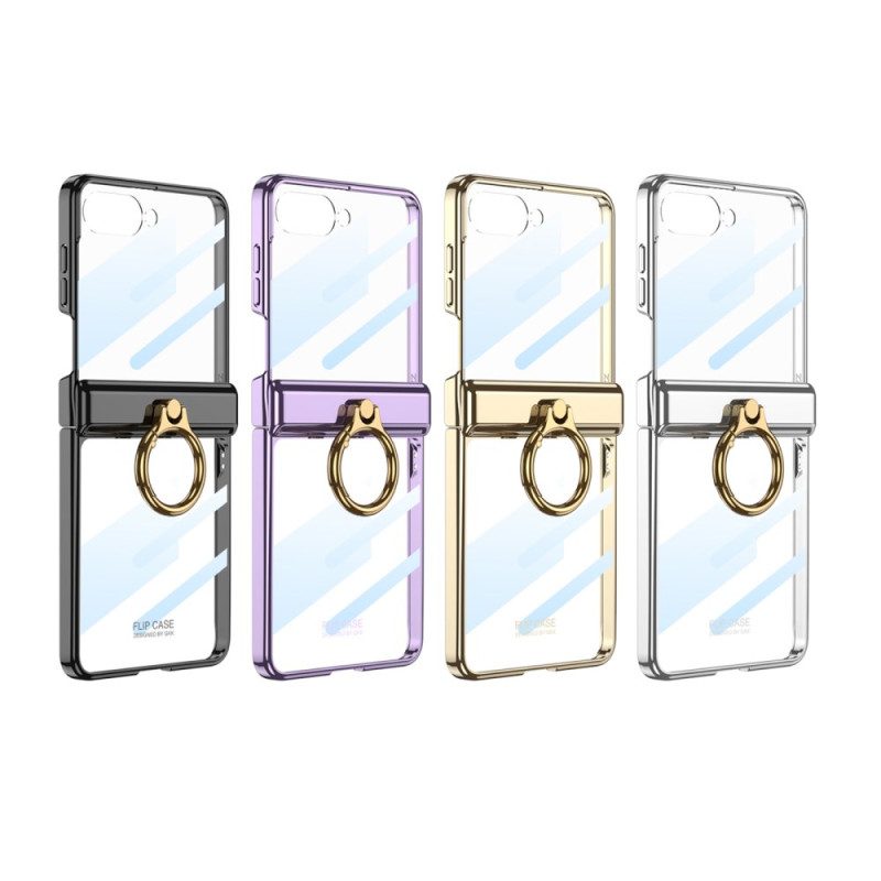 Skal Samsung Galaxy Z Flip 7 Transparent Med Stativ Och Magnetiskt Skydd Gkk