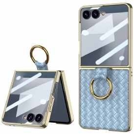Skal Samsung Galaxy Z Flip 7 Vävd Struktur Med Ringhållare