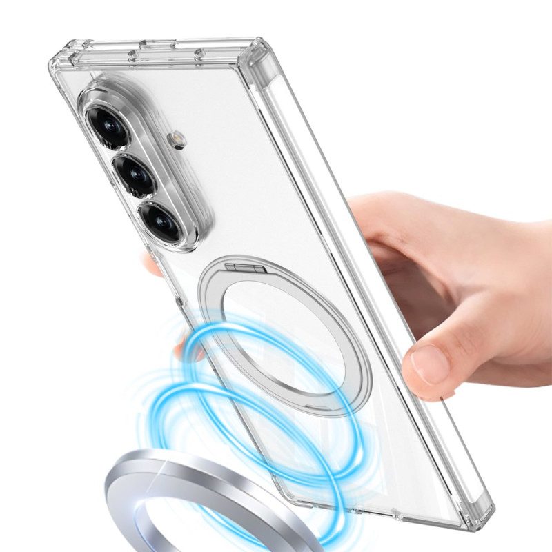 Skal Samsung Galaxy Z Fold 7 Genomskinligt Magnetiskt Gångjärn Med Stativ