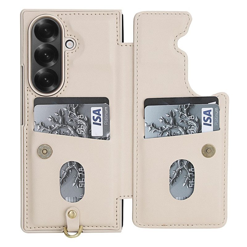 Skal Samsung Galaxy Z Fold 7 Korthållare Och Stativ Med 3d-blommor