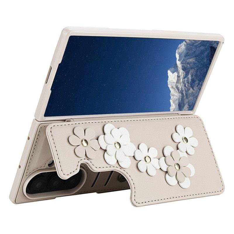 Skal Samsung Galaxy Z Fold 7 Korthållare Och Stativ Med 3d-blommor