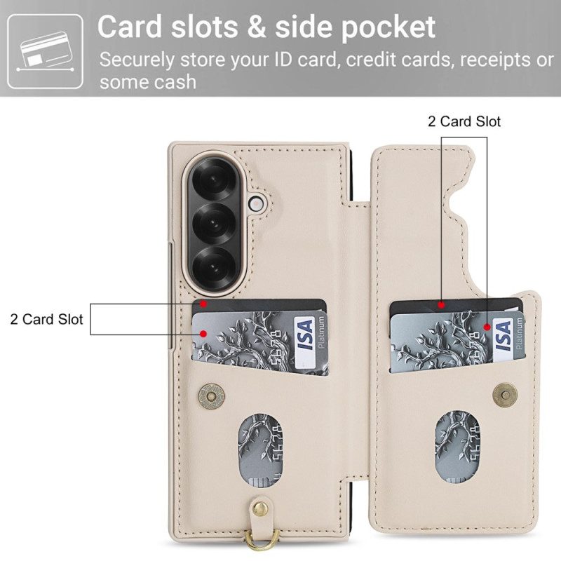 Skal Samsung Galaxy Z Fold 7 Korthållare Och Stativ Med 3d-blommor