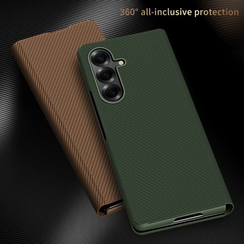 Skal Samsung Galaxy Z Fold 7 Lädereffekt Med Integrerat Stativ