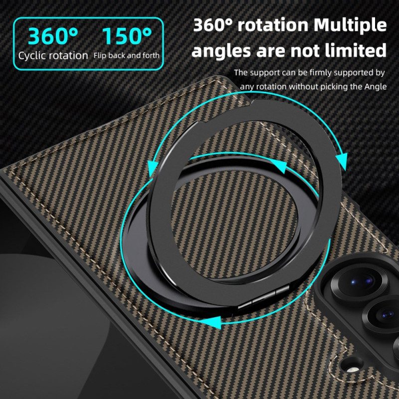 Skal Samsung Galaxy Z Fold 7 Magnetisk Texturerad Kolfiber