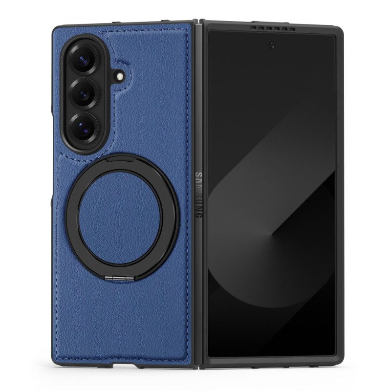 Skal Samsung Galaxy Z Fold 7 Magsafe-kompatibel Lädereffekt Med Roterande Ringhållare